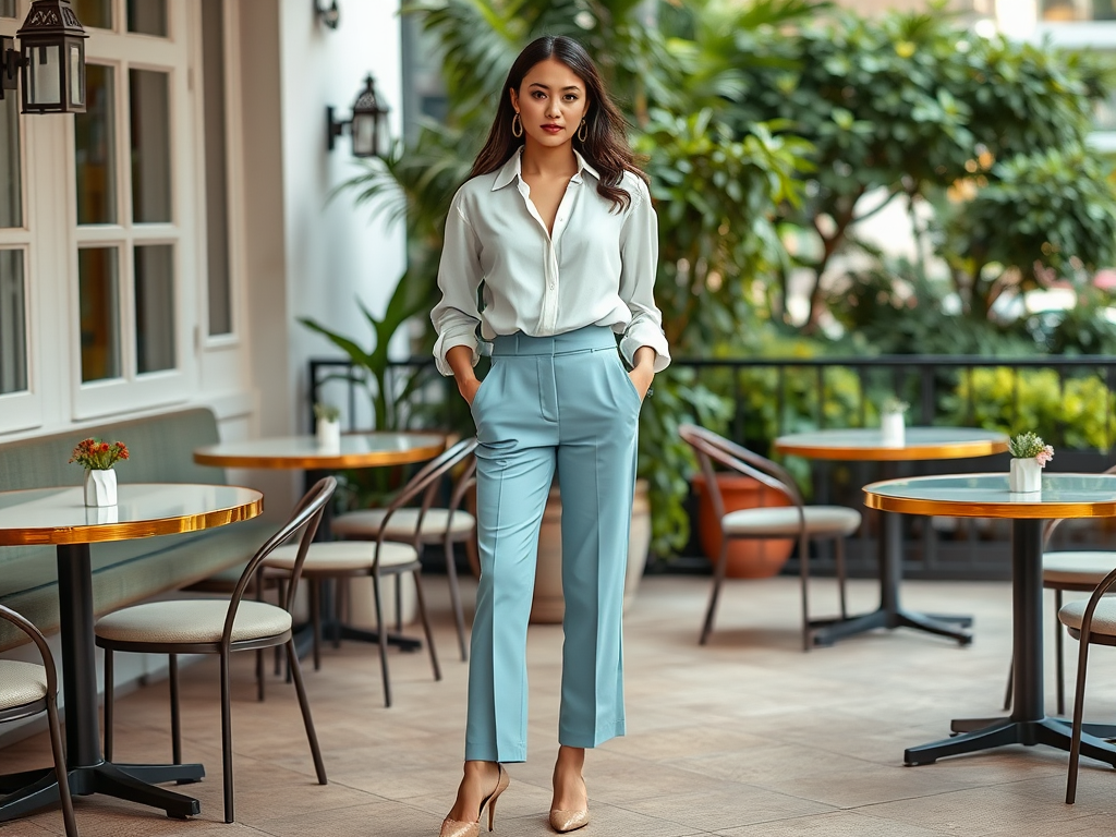 utopia2.be | Fragilité de l'Élégance: Tenues avec Pantalon Bleu Clair et Accessoires